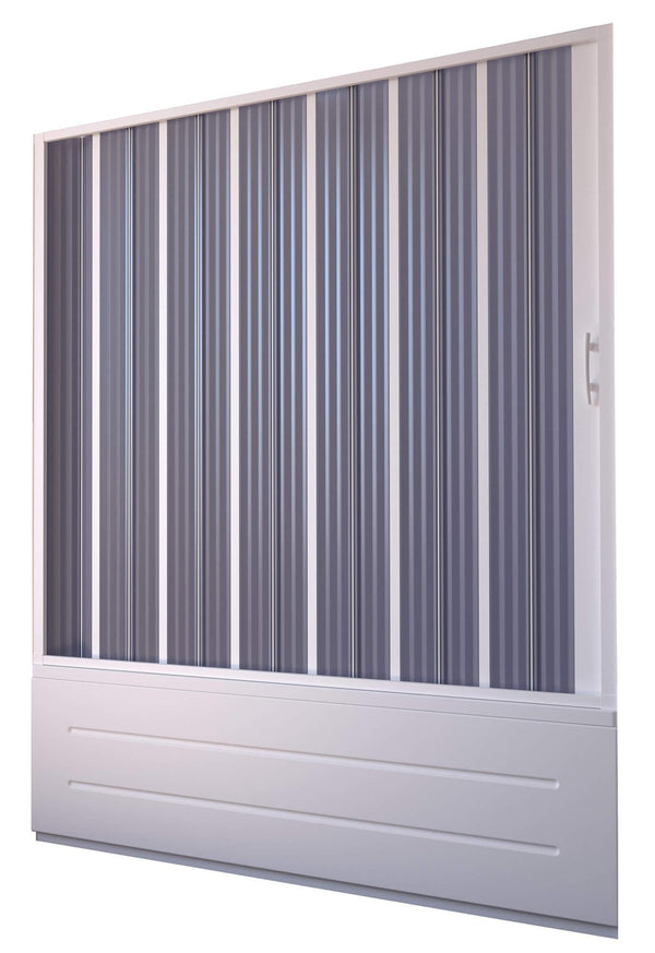 acquista Lineare Badewannenabtrennung 170x150 cm 1 Falttür aus PVC Seitliche Öffnung H150 cm Dorini Weiß