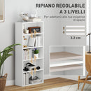 Mobile Libreria a 5 Ripiani 60x24x133,5 cm in Legno Bianco   