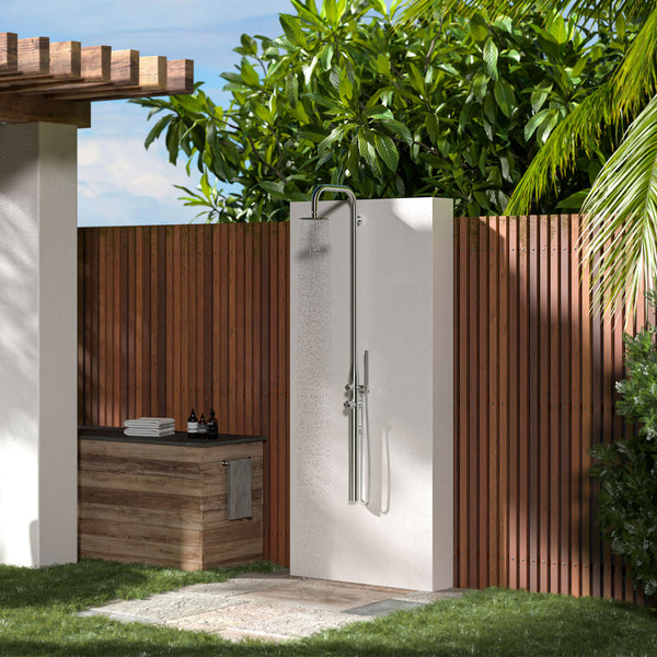 acquista Doccia da Giardino in Acciaio Inox Installazione a Parete Sined Pula