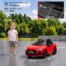 Macchina Elettrica per Bambini 12 V Audi A5L 101x55x43 cm con Telecomando e 2 Motori in PP Rosso      