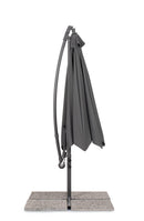 Ombrello a Braccio da Giardino 6 Stecche Ø300x235h cm Telo in Poliestere Nizza Antracite e Grigio