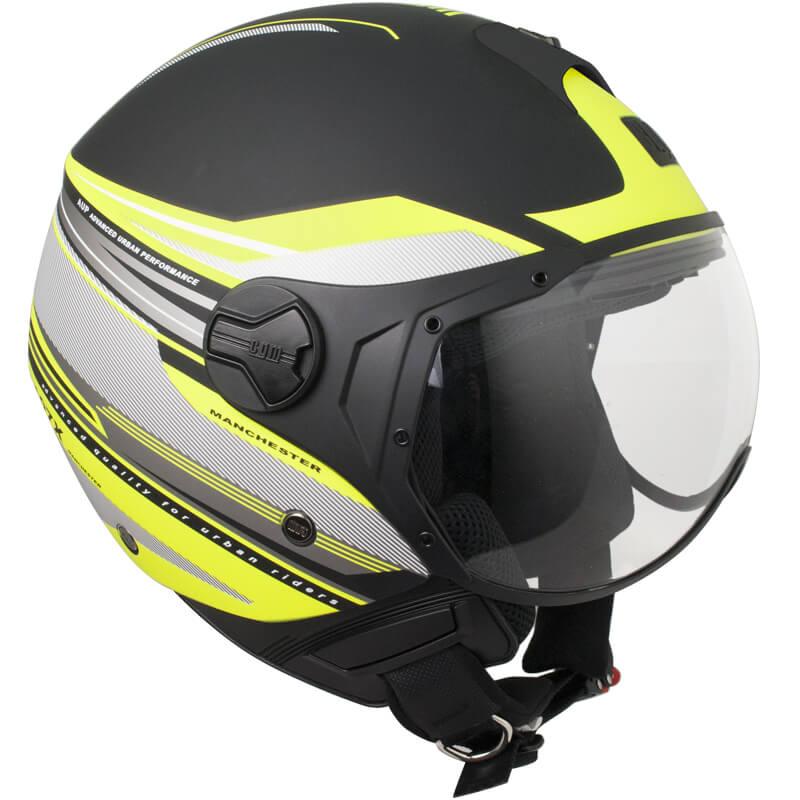 Casco Jet per Scooter Visiera Sagomata CGM Manchester 107X Nero Opaco 