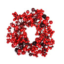 Set 2 Centrotavola con Bacche e Ilex Ø26 cm Rosso