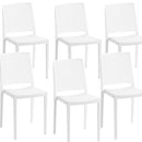 Set 6 Sedie 46x56x81 cm in Polipropilene Porto Bianca