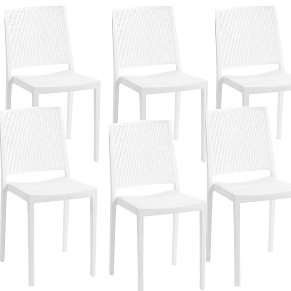 Set 6 Sedie 46x56x81 cm in Polipropilene Porto Bianca online