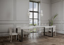 Tavolo Allungabile 120-224x90x77 cm Tecno Bianco Frassino Telaio Antracite 