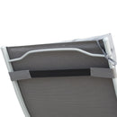 Sdraio da Giardino Pieghevole Reclinabile 137x63,5x100,5 cm in Metallo e con Materassino Grigio