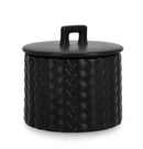 Candela con Coperchio Ø14,5x14 cm in Ceramina Twine Nero
