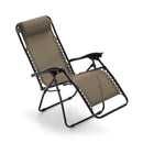 Sedia Sdraio Zero Gravity Reclinabile Pieghevole in Acciaio e Textilene Taddei Gran Relax Marrone