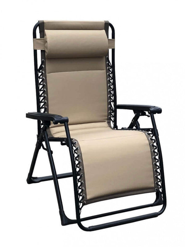 acquista Zero Gravity Reclining Folding Liegestuhl 165 x 79 x 117 h cm in Metall und braunem Oxford
