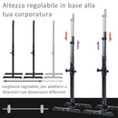 Supporto per Bilanciere Regolabile in Altezza su 10 Livelli in Acciaio Nero 