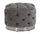 Puff Container Rich Grey Ø55x42 cm aus Schwammholz, Polyester und grauem Stahl