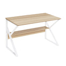 Scrivania da Ufficio 120x60x72 cm in Metallo e Legno Pillai Bianco/Frassino