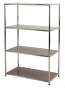 Scaffale in Acciaio Cromato 4 Ripiani Marroni Tosini E-408012B