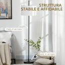 Piantana da Interno 64x38x163,5 cm Paralume in Tessuto Effetto Lino Bianco