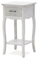 Comodino con Cassetto 35x35x69 cm in Legno Soriani Grigio Anticato