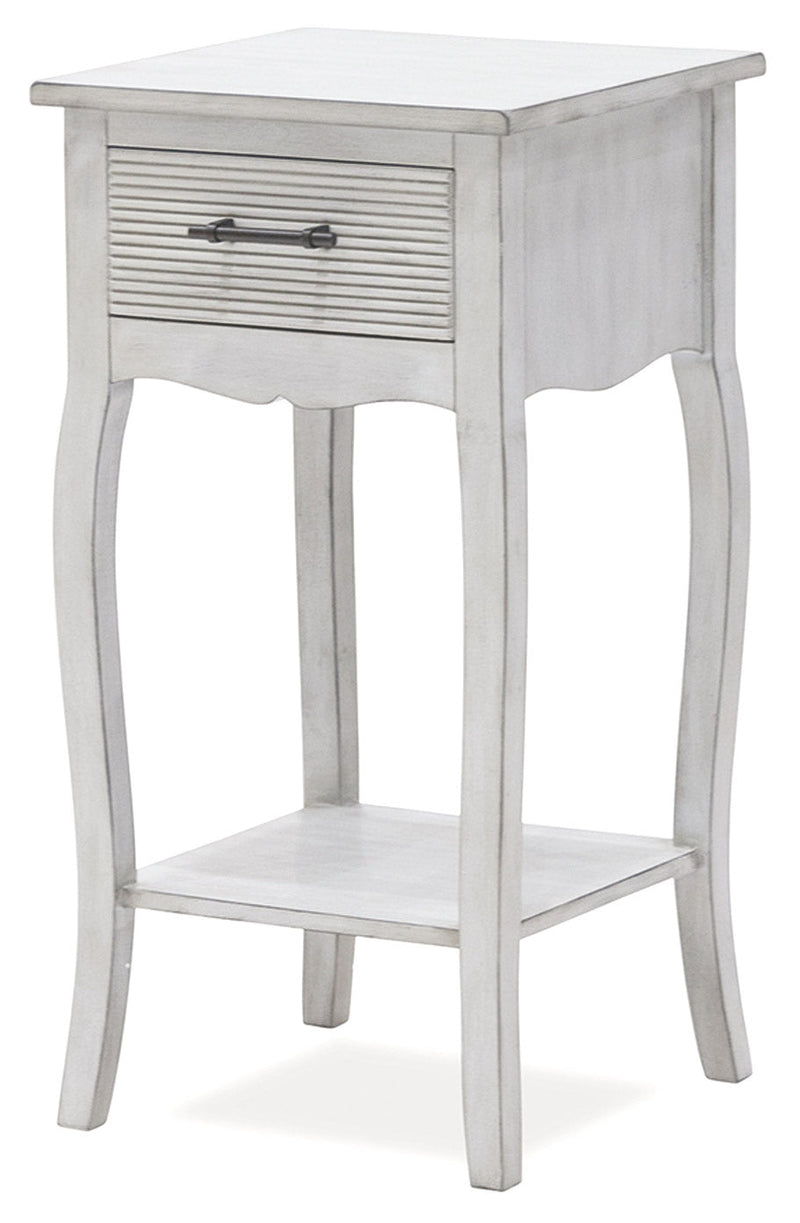 Comodino con Cassetto 35x35x69 cm in Legno Soriani Grigio Anticato