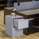 Cassettiera da Ufficio per Documenti 2 Cassetti con Chiusura di Sicurezza in Acciaio 47x62x72 cm 