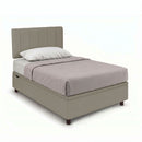 Letto 1 Piazza e Mezza Contenitore Imbottito Similpelle Cappuccino Boxmax Testata Vertical Varie Misure