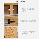 Armadio da Giardino 75x40x90 cm Porta Attrezzi con 2 Ante e 4 Scaffali Piano in Lamiera in Legno 