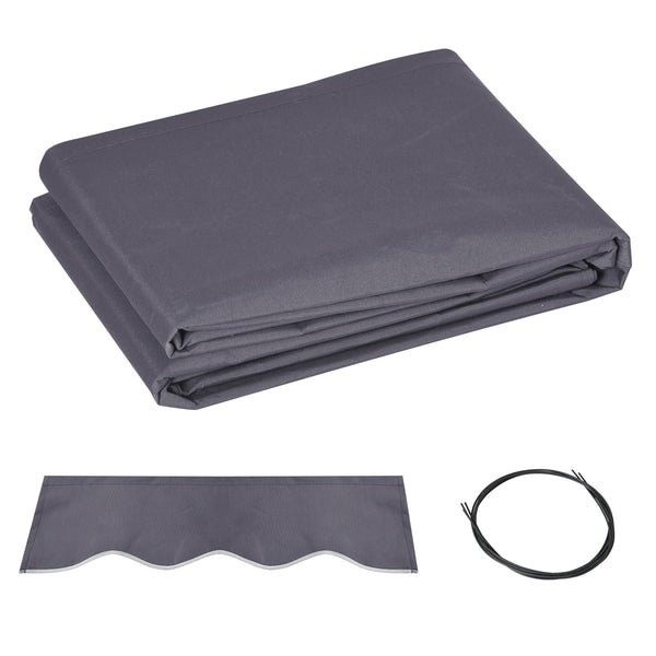 acquista Telo di Ricambio per Tenda a Bracci Retrattile 347x240 cm in Poliestere Anti UV Grigio