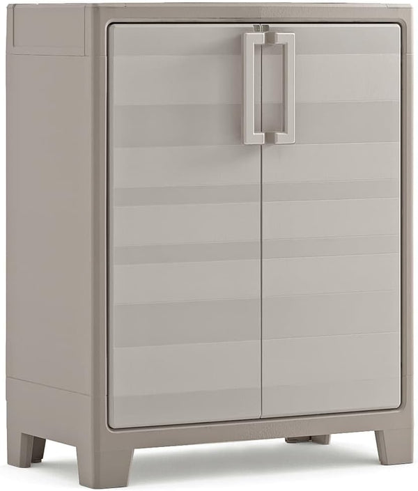 sconto Kleiderschrank 2 Regale 80x44x100 cm Keter Gulliver Basso XL Sand und Beige