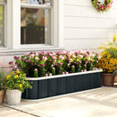 Letto per Orto Rialzato 136x52x31 cm con Fondo Aperto e Bordi Piegati in Acciaio Grigio Scuro      