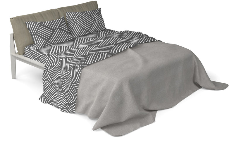 Set Lenzuola Sopra Sotto e Federe in Microfibra City Life Grey Varie Misure