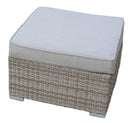 Tavolino da Giardino 66x66x32 cm in Rattan Sintentico Beige Vorghini Barbados