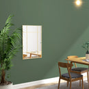 Specchio da Parete Stile Finestra 90x60 cm con Montaggio Verticale e Orizzontale in Vetro Oro      