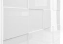 Madia Moderna 2 Ante Design a Scacchi Modello Dama 121x42x111 cm Bianco Lucido