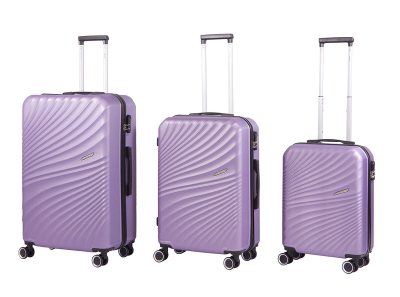 Set 3 Valigie Trolley Rigido 4 Ruote con Combinazione in ABS Ravizzoni Amalfi Lilla