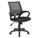 Sedia Operativa da Ufficio St. Louis con Braccioli 54x59x90-100 cm in Rete Tecnica e Tessuto Nero      