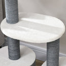 Albero Tiragraffi 55,5x30,5x98 cm con Letino e Casetta in Corda di Juta Grigio e Bianco