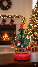 Carillon Natalizio a Molla H19 cm con Albero di Natale