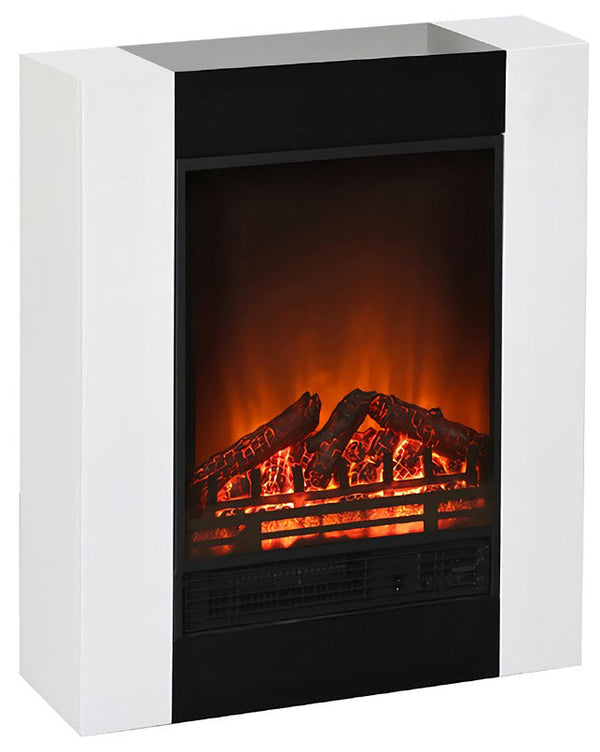 sconto Camino Elettrico da Pavimento Effetto Fiamma 1500W Moderna Bianco e Nero Seconda Scelta