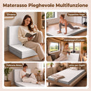 Materasso Pieghevole in Memory Foam 75x195x10 cm con Rivestimento Lavabile Bianco      