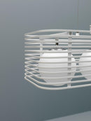 Lampada a Sospensione 25x60xH120 cm in Metallo Cage Bianco