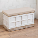 Cassapanca Baule in Legno 76x39x44 cm Venice Bianco e Noce