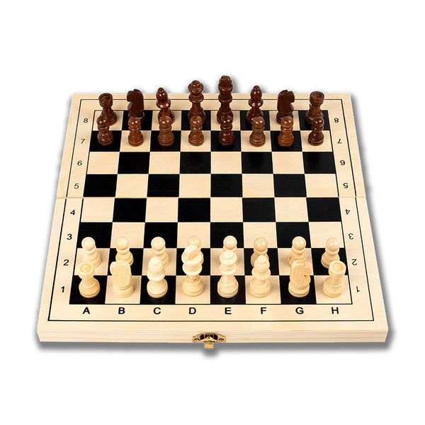 Set di Giochi 3 in 1 Scacchi Dama Backgammon in Legno Salvaspazio 29x29 cm acquista