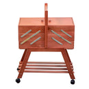 Cassetta Portalavoro n.40 in legno con ruote noce cm 45x28xh62
