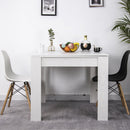 Tavolo da Pranzo Quadrato Allungabile 90x90 in Legno Bianco con Apertura a Libro