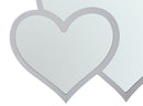 Specchio Glam Bianco Double Heart 65x2x50 Misura Interna 60x45 cm in Ferro e MDF Bianco