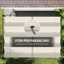 Pergola da Esterno 3x2 m con Tettuccio Retrattile in Metallo e Poliestere Crema e Grigio      