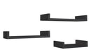 Set 3 Mensole da Parete 60-50-40x23,7x8 cm in Fibra di Legno Calamita Maxi  Nero