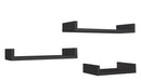 Set 3 Mensole da Parete 60-50-40x23,7x8 cm in Fibra di Legno Calamita Maxi  Nero