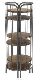Libreria Berlin Double 86,5x42,5x110 cm in Ferro e Legno di Abete Naturale e Nero