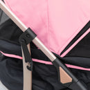 Passeggino per Cani 2 in 1 Pieghevole e Convertibile in Trasportino con 2 Guinzagli e Cuscino Rosa      