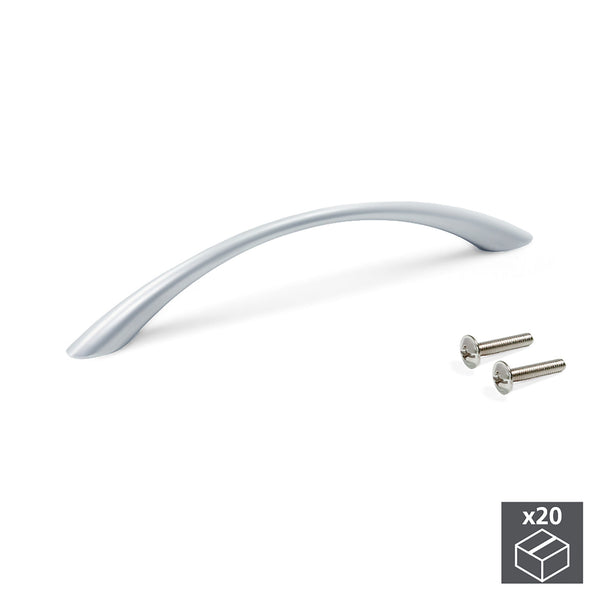 Emuca Möbelgriffe Mittenabstand 128 mm Metallic Grau Zamak 20 Stück prezzo