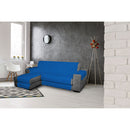 Copridivano Trapuntato in Microfibra con Penisola Sinistra Blu Royal